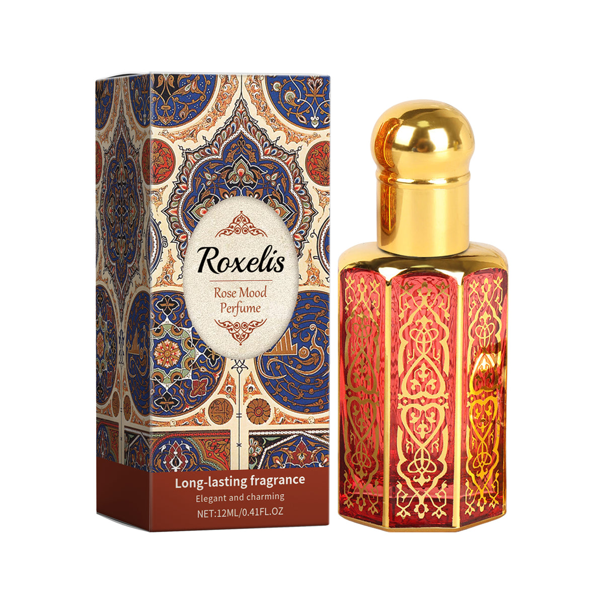 Roxelis Arab Style Perfume Rose Light Elegant Natural Fresh Light Fragrance Lasting Fragrance Portable Charm Atmosphere Perfume