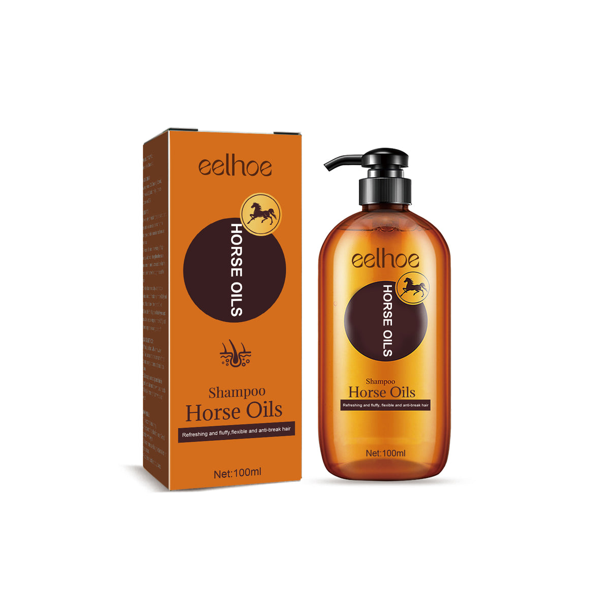 Horse Oil Shampoo Deep Cleaning Scalp Dandruff Control Oil Control Fluffy Hair Moisturizing Hair Care
