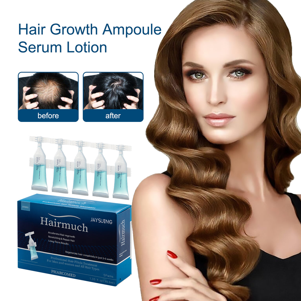 Hair Ampoule Serum For Dense, Volumizing, Moisturizing, Nourishing And Strengthening Hair