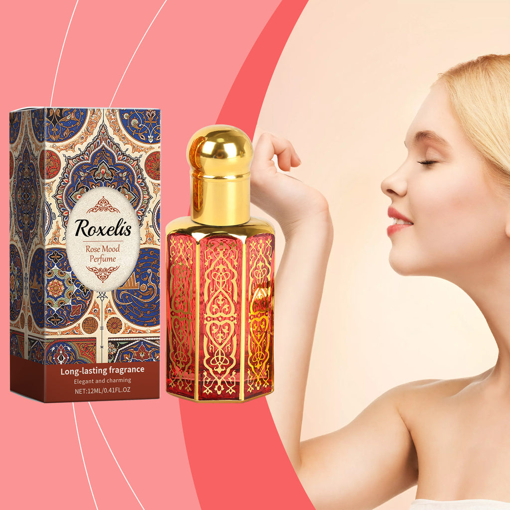 Roxelis Arab Style Perfume Rose Light Elegant Natural Fresh Light Fragrance Lasting Fragrance Portable Charm Atmosphere Perfume
