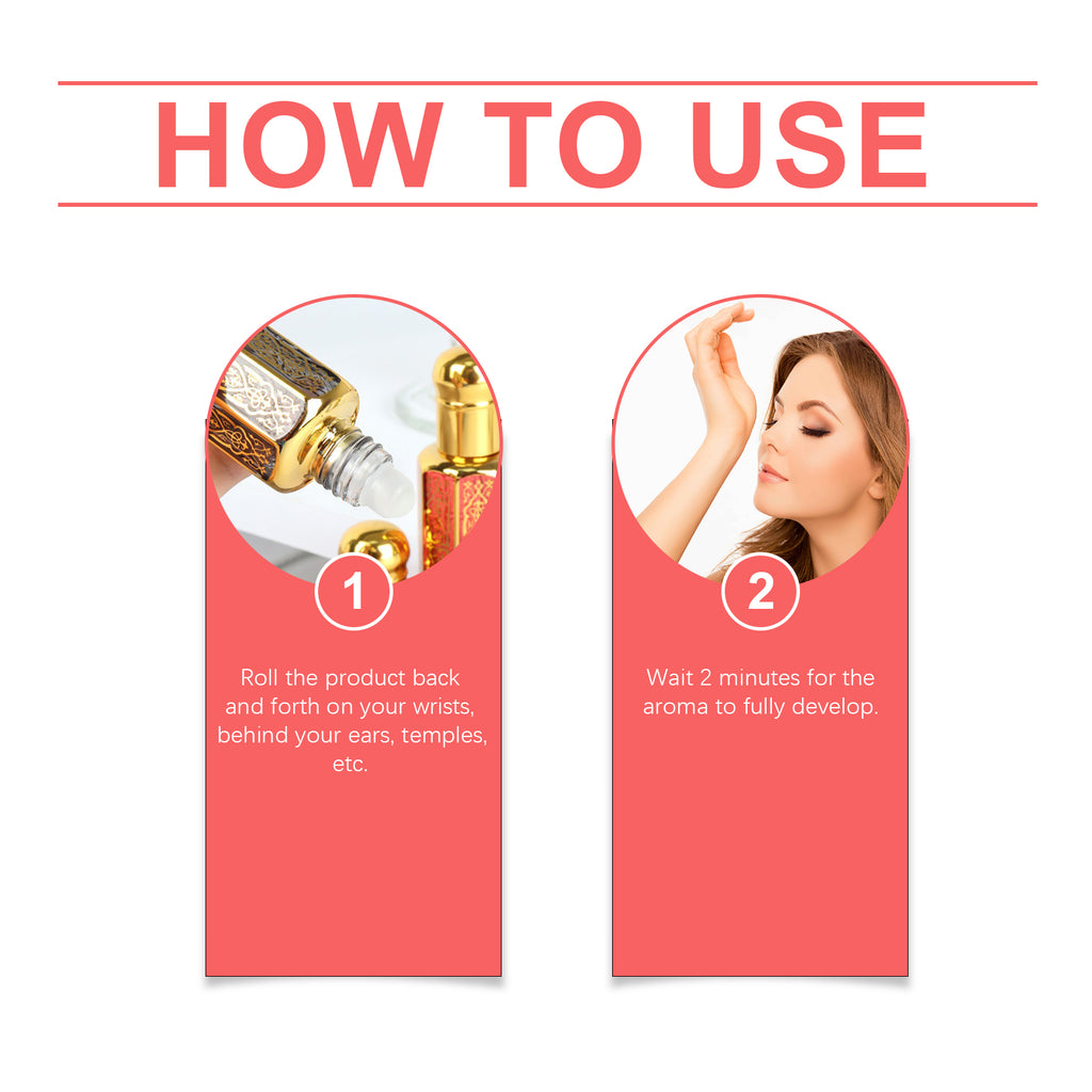 Roxelis Arab Style Perfume Rose Light Elegant Natural Fresh Light Fragrance Lasting Fragrance Portable Charm Atmosphere Perfume