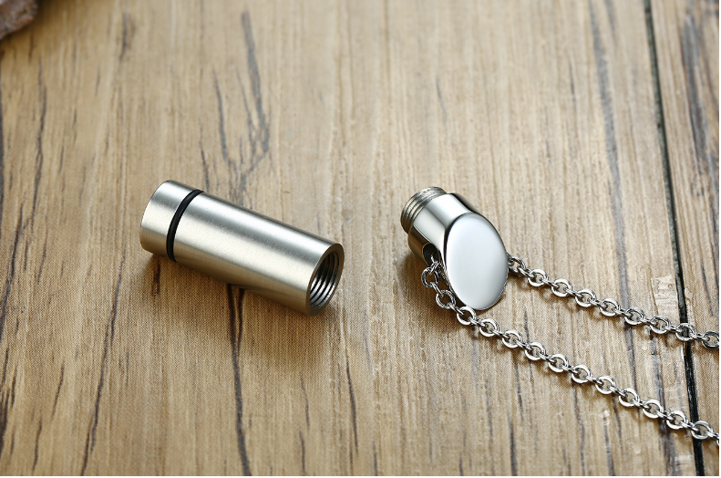 Vnox Minimalist Tube Urn Necklace for Men Women Stainless Steel Ashes Perfume Diffuser Vial Pendant Cremation Keepsake Jewelry